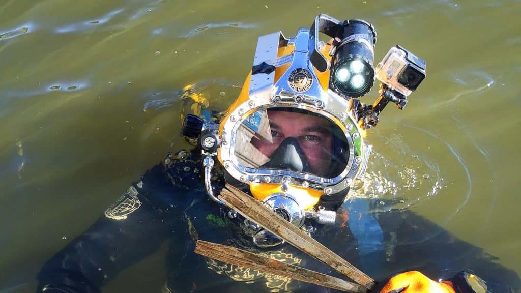 Commercial Divers Helmet, Light and POV