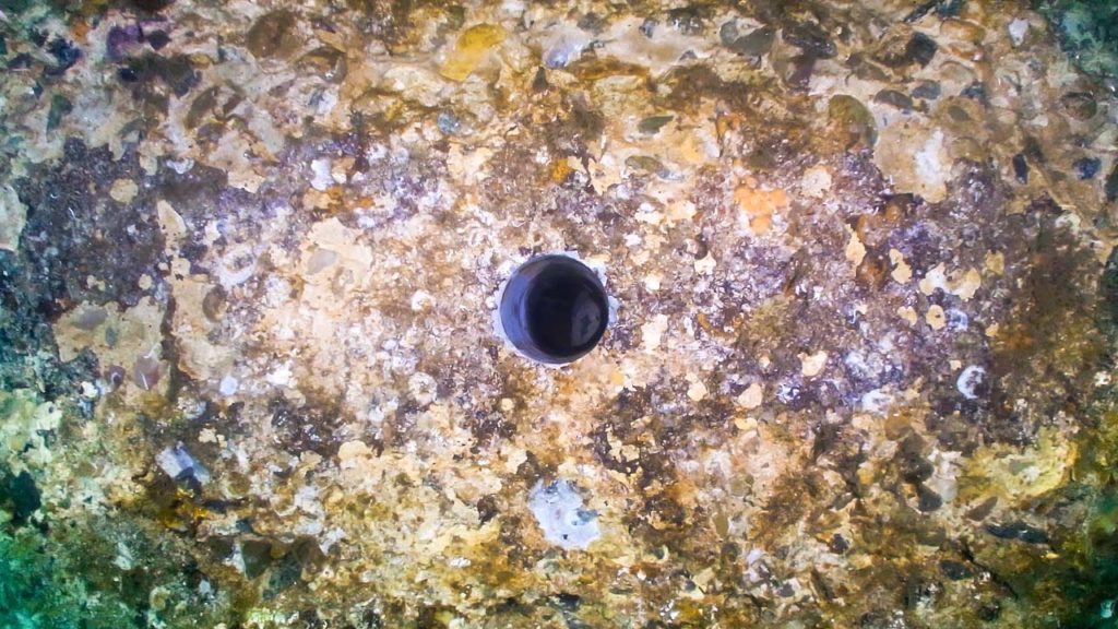 Underwater Core Sample Small Drill Hole